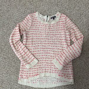 Freshman Pink & Cream Striped Knit Sweater Women’s Size M